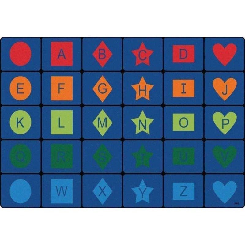 Simple Shapes Alphabet Classroom Seating Rug