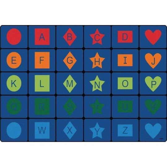Simple Shapes Alphabet Classroom Seating Rug