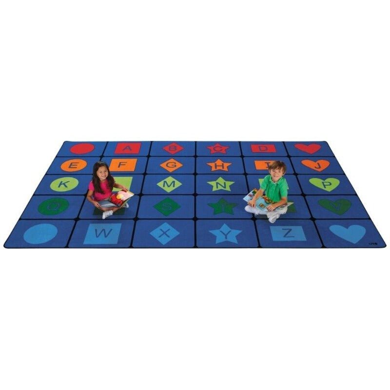 Simple Shapes Alphabet Classroom Seating Rug