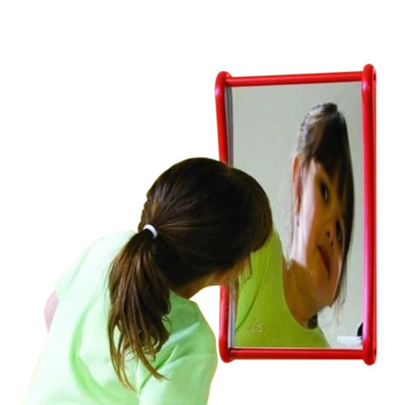 Funhouse Faces Giggle Wall Mirror - Gressco USA, Red on Speckletone