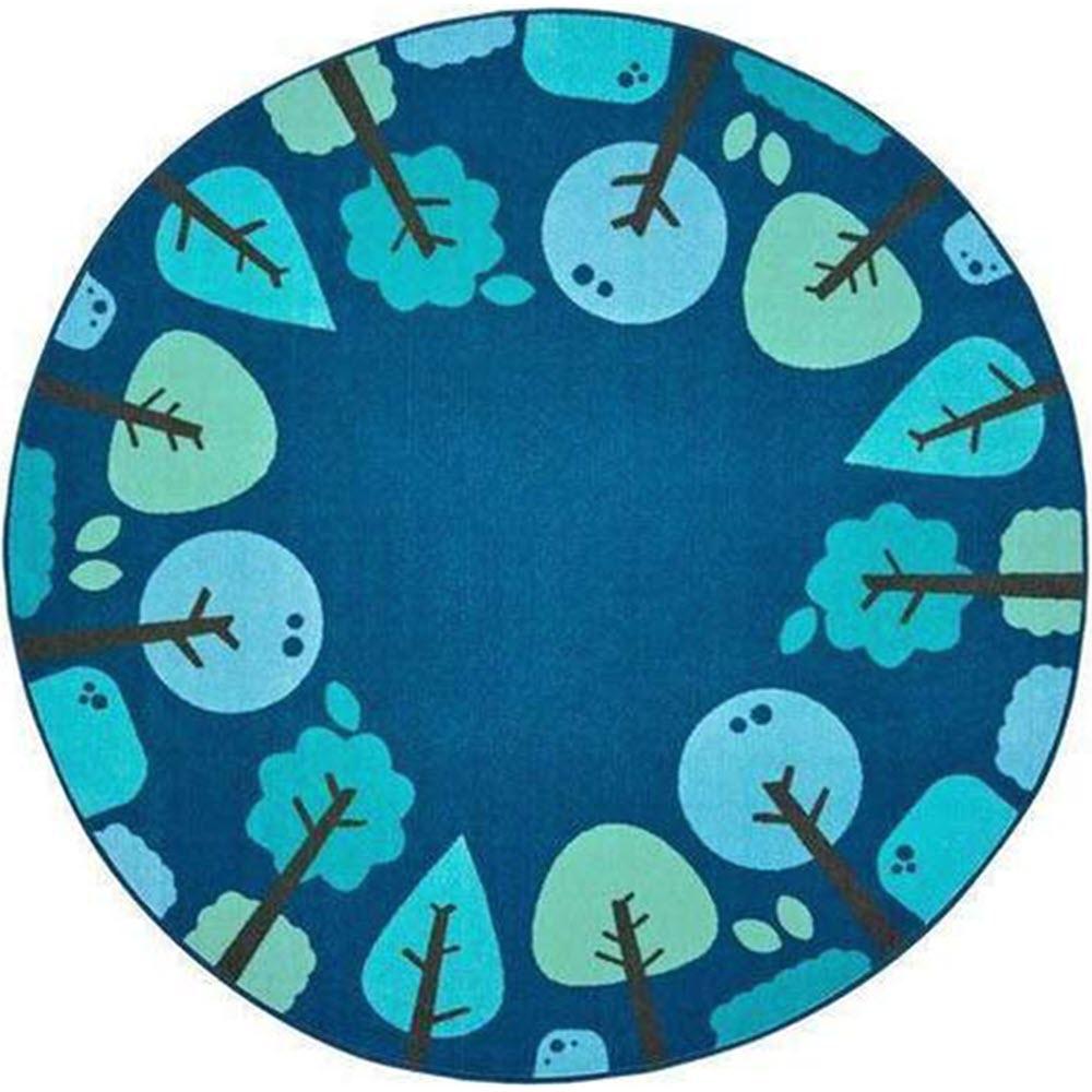 Tranquil Trees Blue Round Factory Second Rug 6 