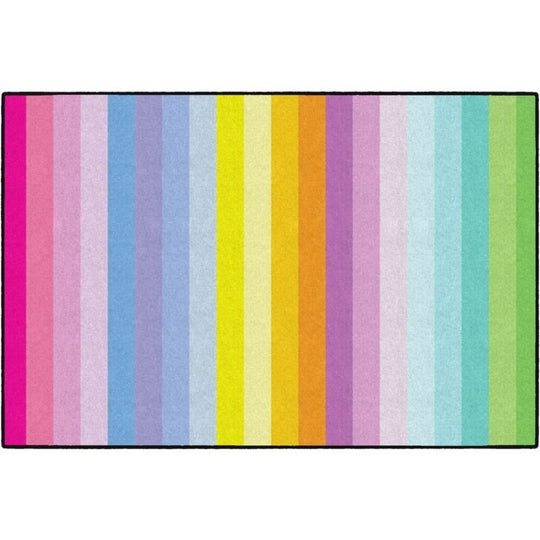 Vertical Rainbow Stripes Area Rug