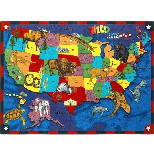Wild America Map Rug